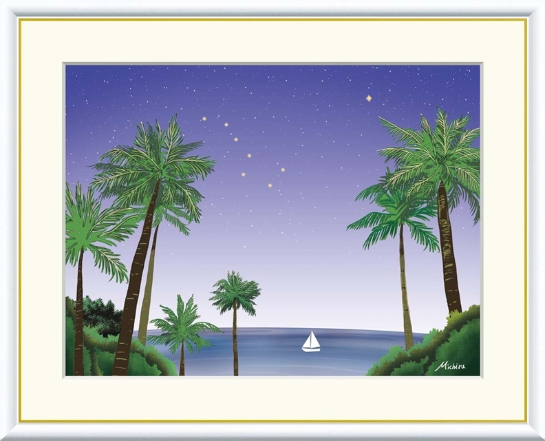 高精細デジタル額装版画 現代アート Michiru やすらぎの夜景 田口みちる (たぐち みちる) 「 北斗七星 」 サイズ F6号拍卖