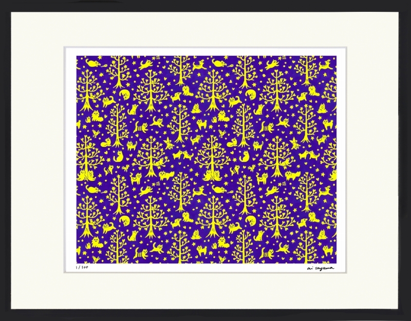 ジークレー版画 額装絵画 ai sayama 「猫の森」 太子拍卖