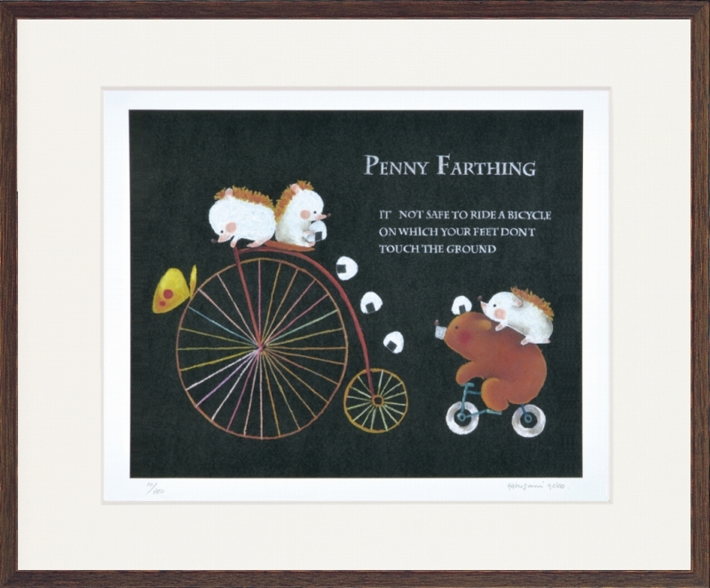 ジークレー版画 額装絵画 藪上 陽子 「ペニーファーシング」 四ッ切拍卖