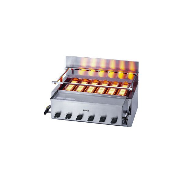 ★新品 荒磯 リンナイ RGA-406C(A) ガス赤外線グリラー 店舗 1コック1バーナー 業務用 下火式 焼き物器●送料込拍卖