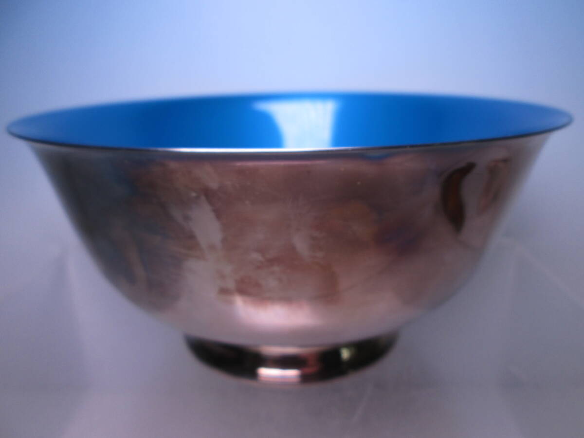 ☆REED & BARTON USA リード&バートン ブルーエナメル ボウル silver plate/ blue enamel bowl 1120 箱無 ヴィンテージ拍卖