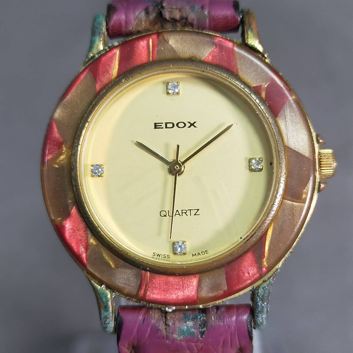 576/26 GJ71284 EDOX エドックス QUARTZ 3針 レディース 腕時計 USED 現状品拍卖