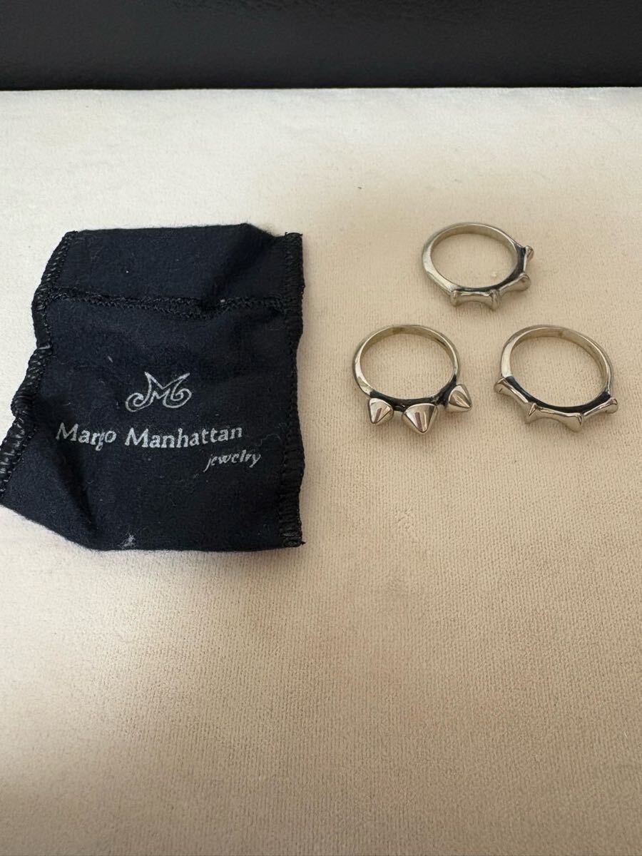 マーゴマンハッタンシルバーメンズ3連リング①拍卖