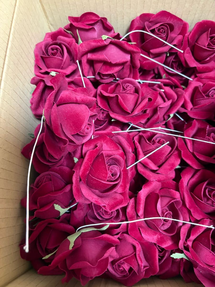 ベルベット赤のバラ造花100個セット拍卖