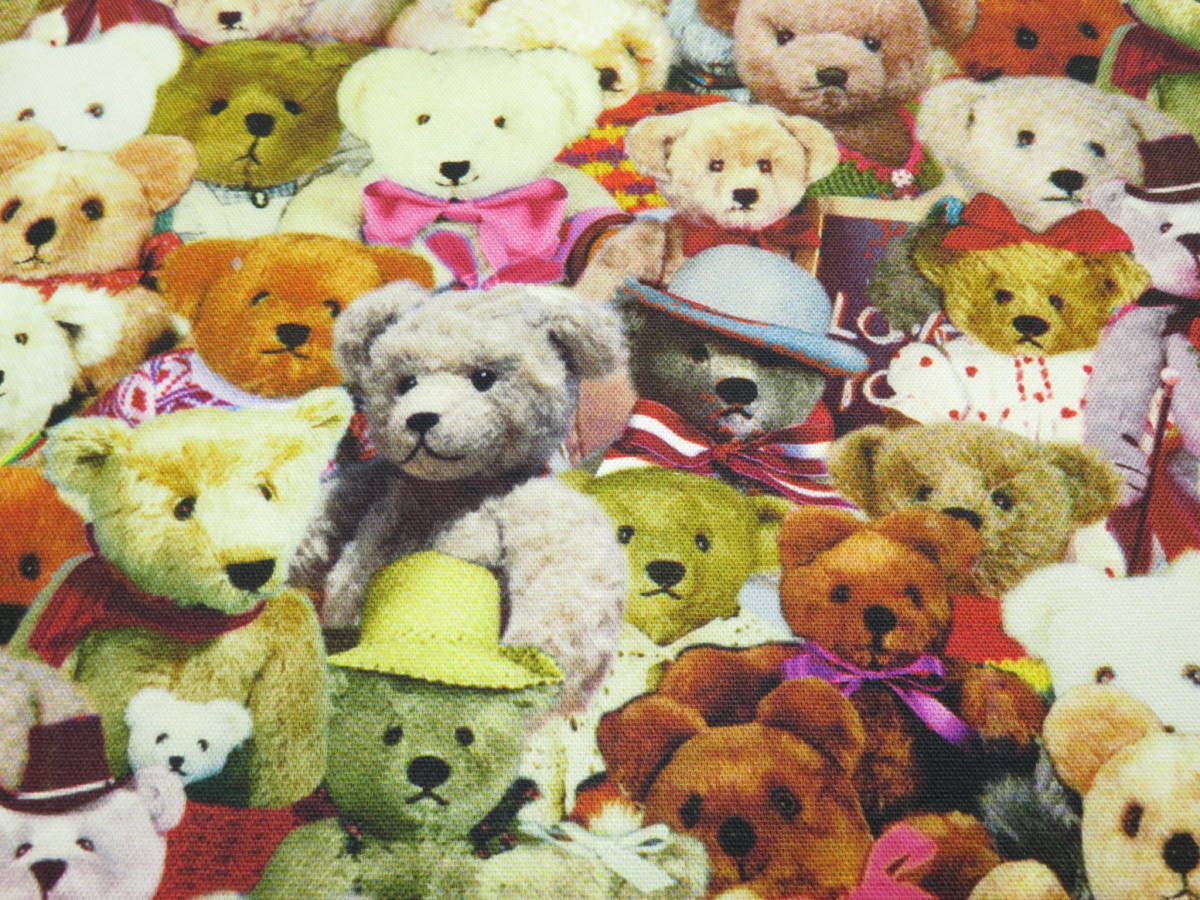 1m単位切り売り(DG-03) デジタル プリント くま クマ ぬいぐるみ オックス 生地 布 布地 動物 アニマル かわいい リアルインクジェット拍卖