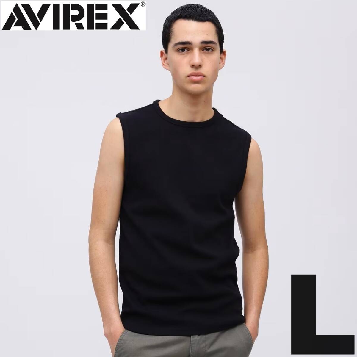 AVIREX デイリー ノースリーブ シャツ 黒 Lサイズ / DAILY NO SLEEVE SHIRT ブラック BLACK アヴィレックス拍卖