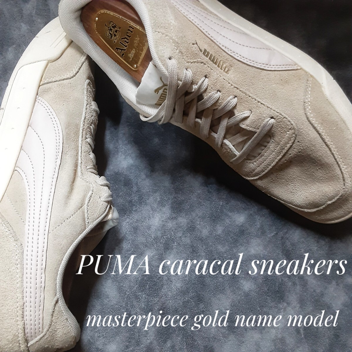 最値!定8690円!00'sヘリテージスタイル!名作ゴールドネーム!プーマ キャラカル高級スニーカー!完売!サンドグレー!肌色白 希少ビッグ 28.5cm拍卖