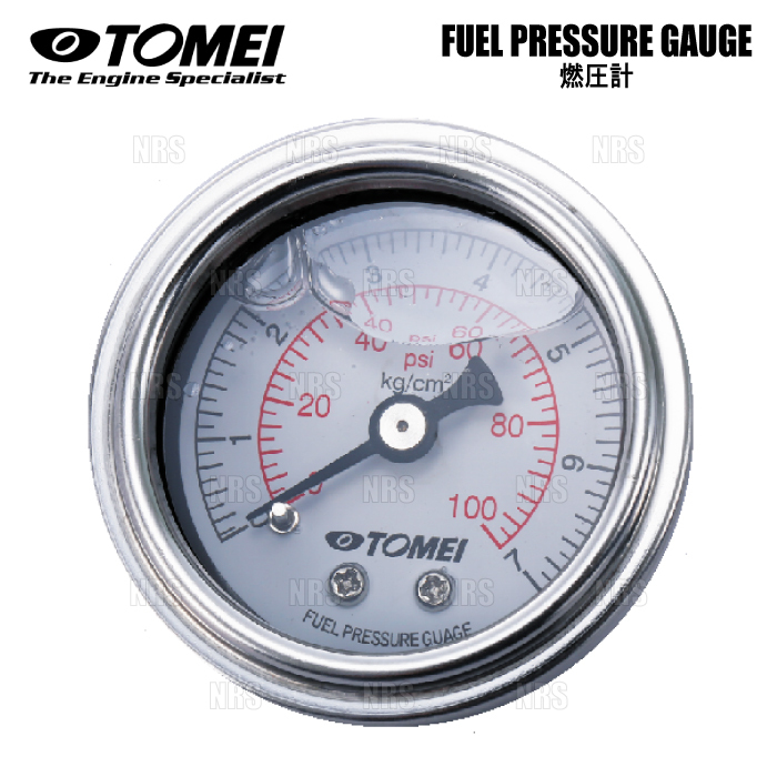TOMEI 東名パワード FUEL PRESSURE GAUGE フューエルプレッシャーゲージ (燃圧計) 0~7kg/cm2 0~100psi (185112拍卖