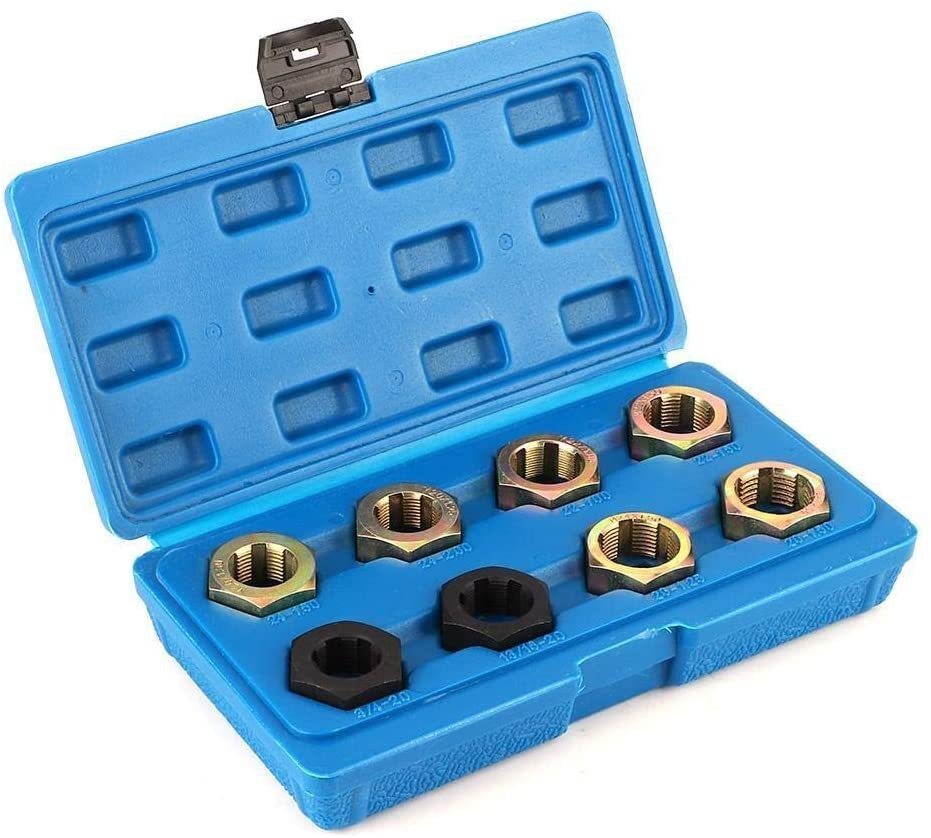 8pc ホイールスピンドル ドライブシャフト ネジ山の軽い修正&掃除クリーニングダイスKIT A140拍卖