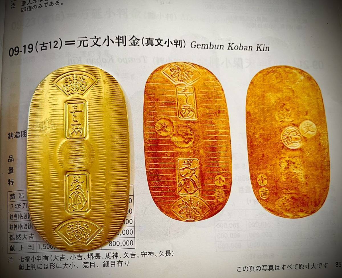元文小判金 アンティーク コレクション 小判 古銭 大判 古金 貨幣拍卖