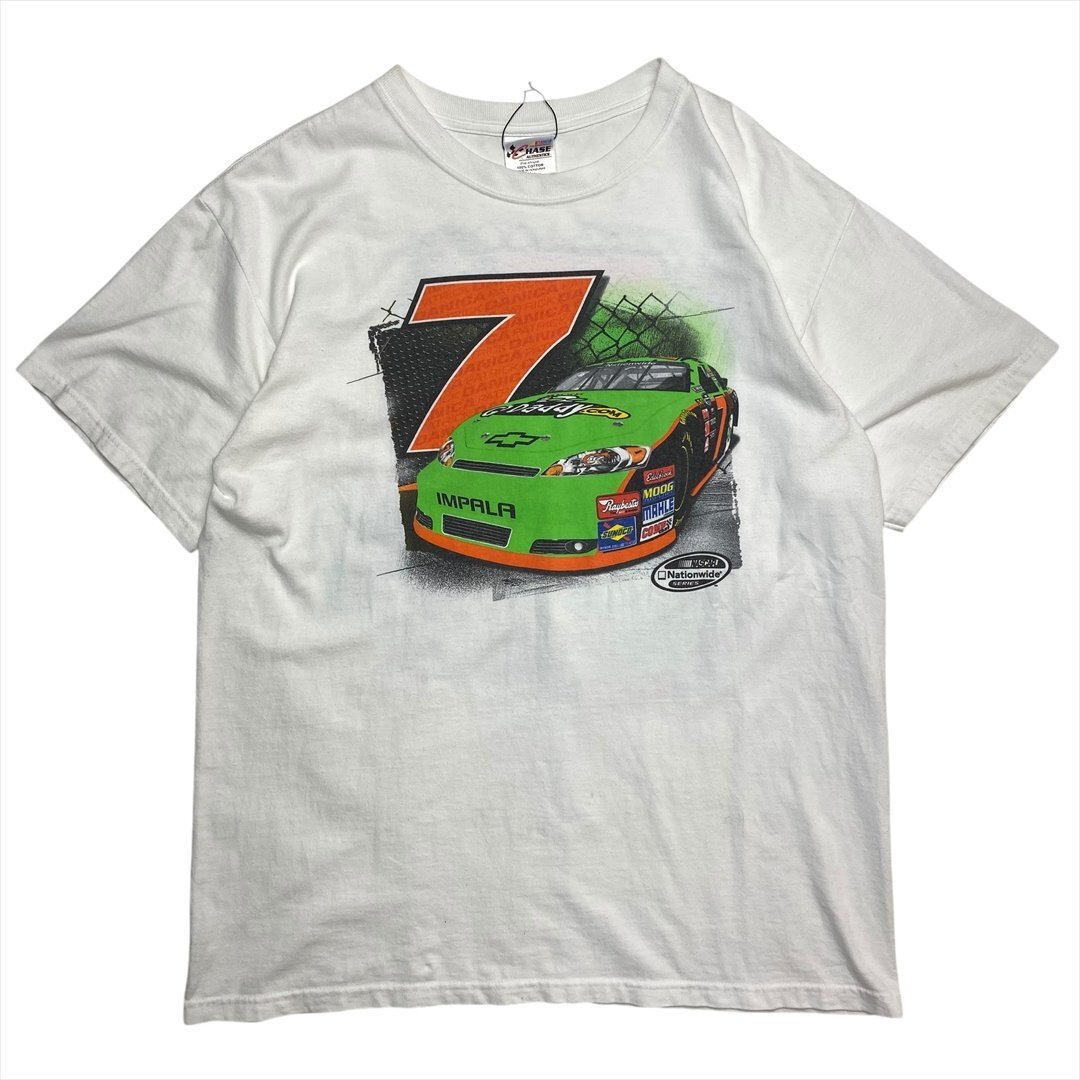 Vintage CHASE AUTHENTICS NASCAR ナスカー Danica Patrick 7 ダニカ・パトリック Tシャツ 半袖 ホワイト 古着 メンズ L ヴィンテージ拍卖