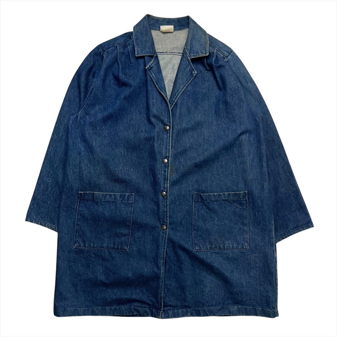 90s Vintage AVON fashion デニム テーラード コート ブルー 古着 レディース S USA製 カバーオール ヴィンテージ ビンテージ拍卖