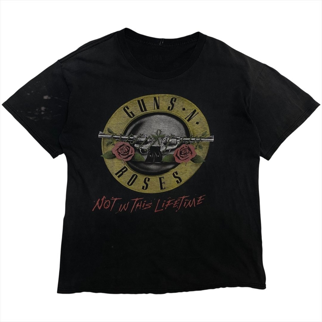 Vintage GUNS N' ROSES ガンズアンドローゼズ Tシャツ 半袖 ブラック 古着 メンズ FREE タグレス バンT ロックT ヴィンテージ ビンテージ拍卖