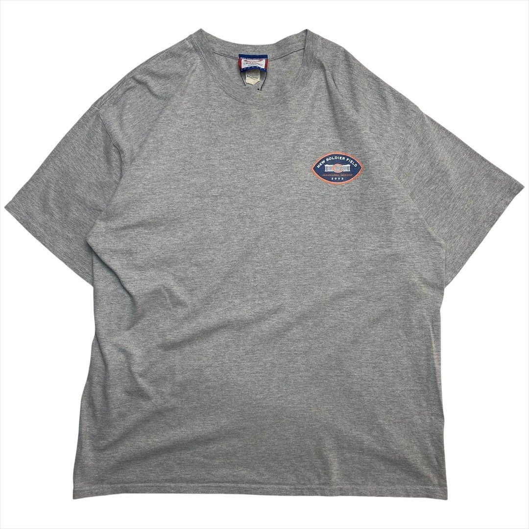 00s Vintage CADRE ATHLETIC NEW SOLDIER FIELD リニューアル記念 Tシャツ 半袖 グレー 古着 メンズ XL NFL ベアーズ ヴィンテージ拍卖