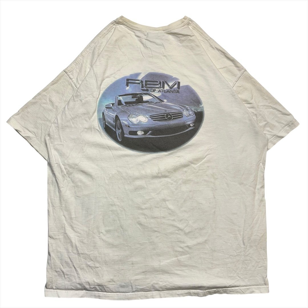 Vintage 00s JERZEES メルセデス ベンツ SL R230 プリント Tシャツ 半袖 ホワイト 古着 メンズ XXL オーバーサイズ ヴィンテージ拍卖