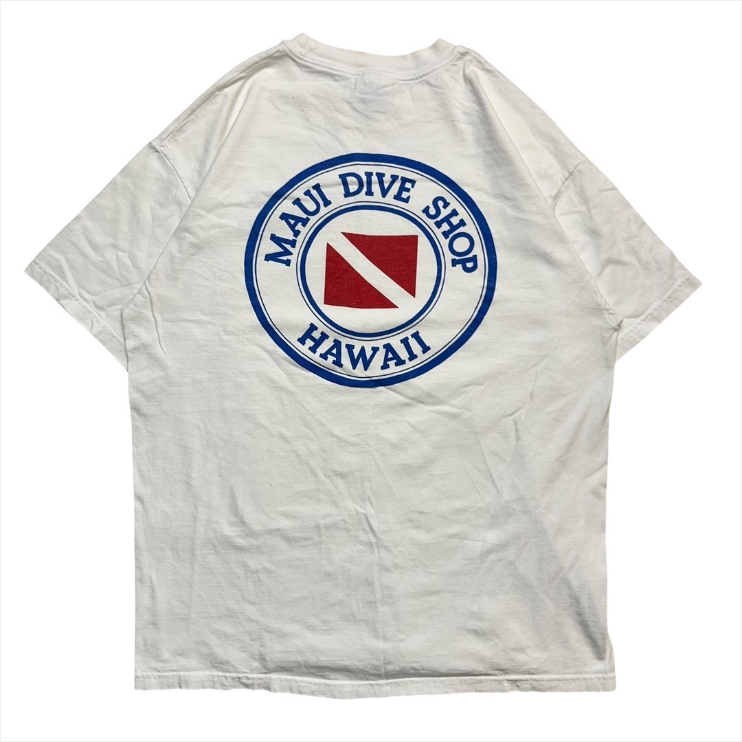 Vintage 90s MAUI DIVE SHOP HAWAII ハワイ Tシャツ 半袖 ホワイト 古着 メンズ L ビッグサイズ ダイビング ショップ ヴィンテージ拍卖