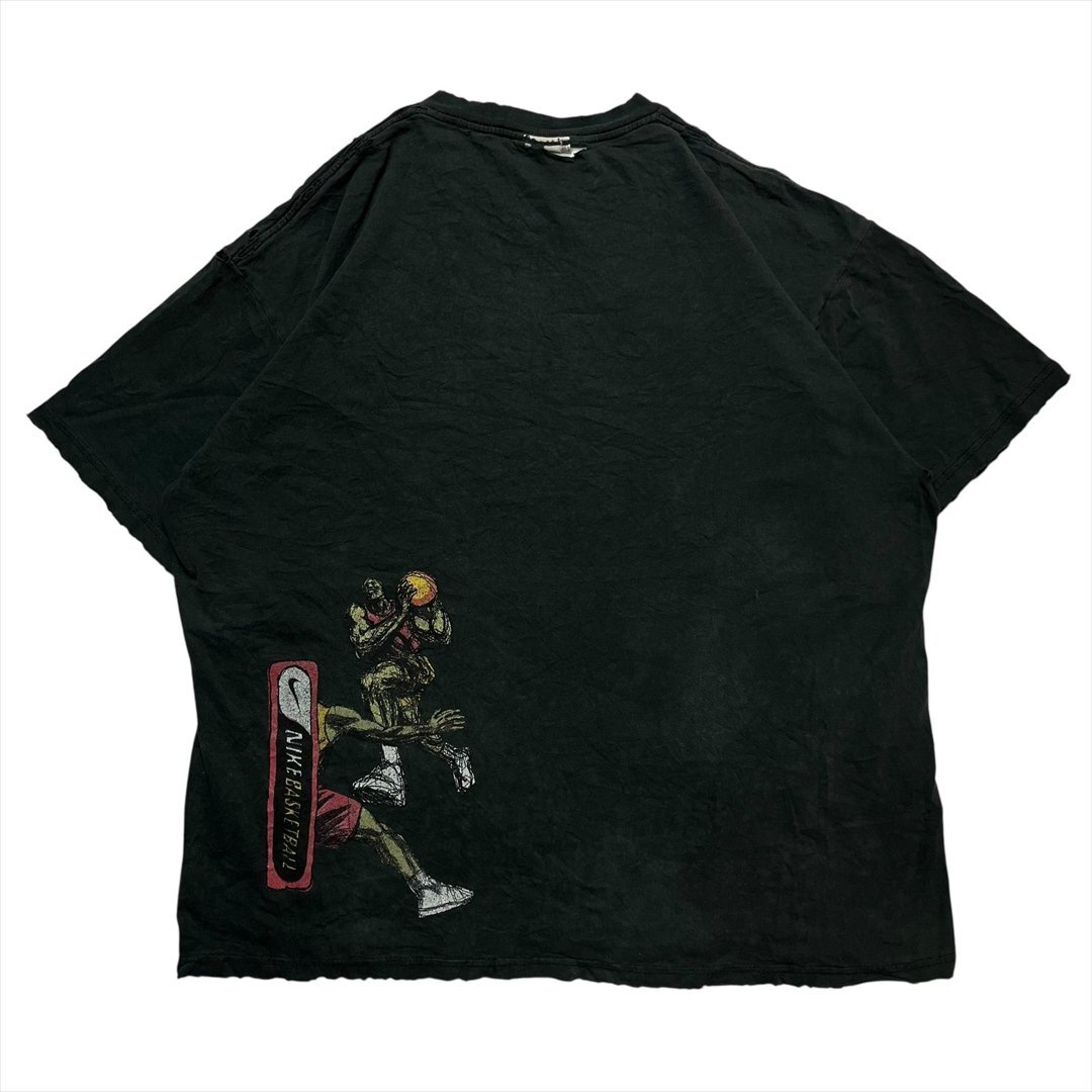 Vintage 90s ナイキ エア ジョーダン プリント Tシャツ 半袖 ブラック NIKE 古着 メンズ L クルーネック ヴィンテージ ビンテージ拍卖