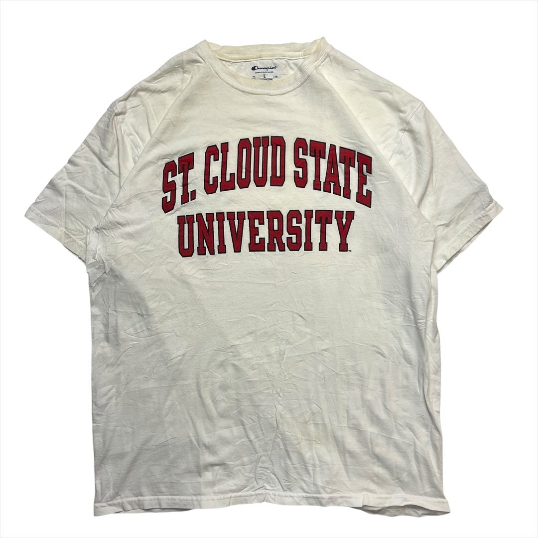 Vintage チャンピオン セント・クラウド州立大学 Tシャツ 半袖 ホワイト Champion 古着 メンズ L カレッジ ロゴ ヴィンテージ ビンテージ拍卖