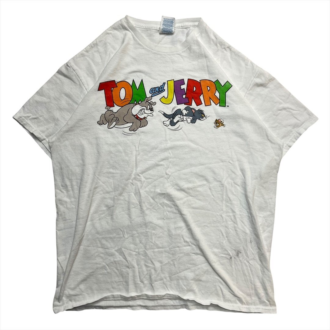 Vintage 90s-00s DELTA デルタ Tom and Jerry トムとジェリー Tシャツ 半袖 ホワイト 古着 メンズ L キャラクター ヴィンテージ ビンテージ拍卖