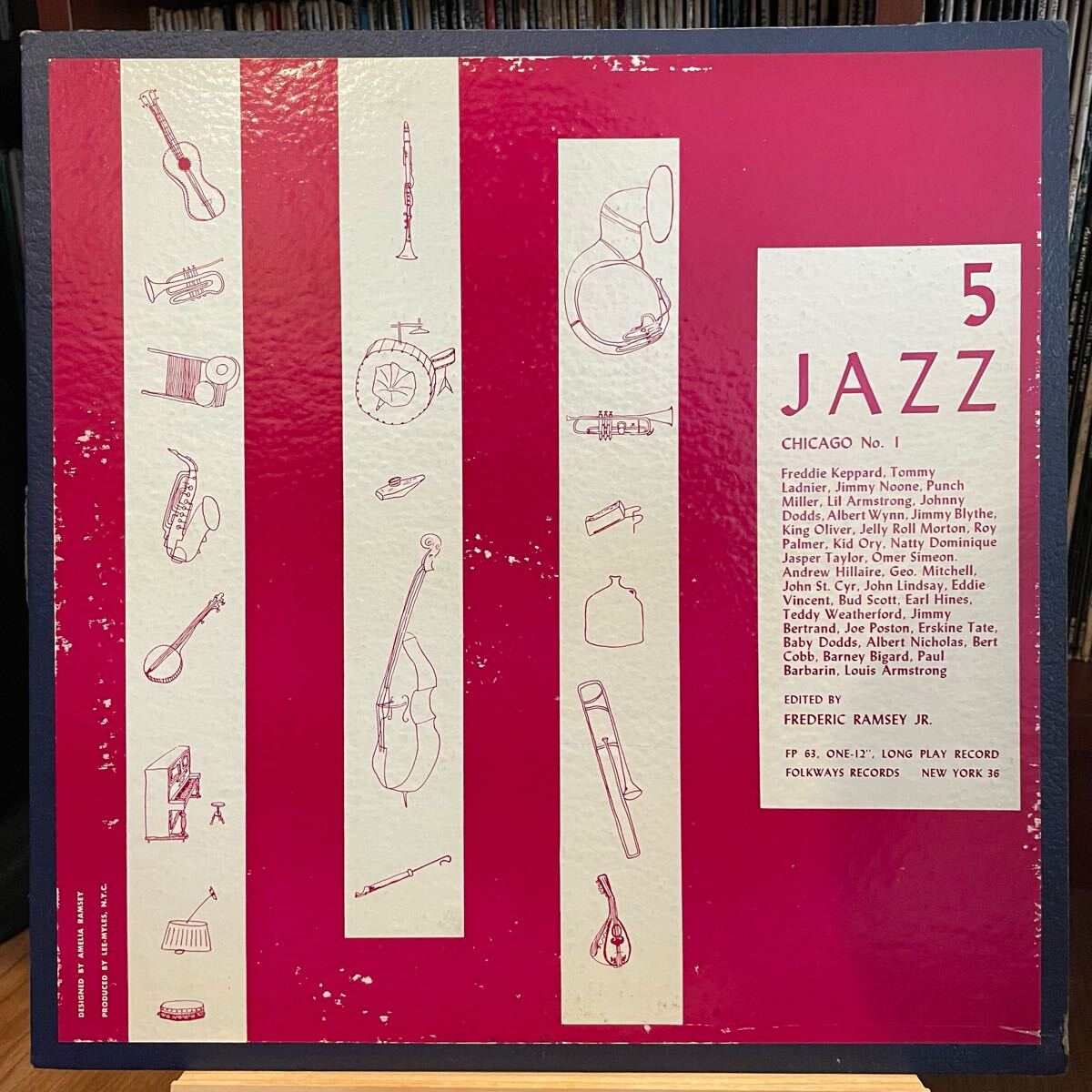 【US盤Folkways深溝】Jelly Roll Morton, King Oliver, Louis Armstrong And His Hot Five etc. Jazz Vol.5 (1952) FP 63拍卖
