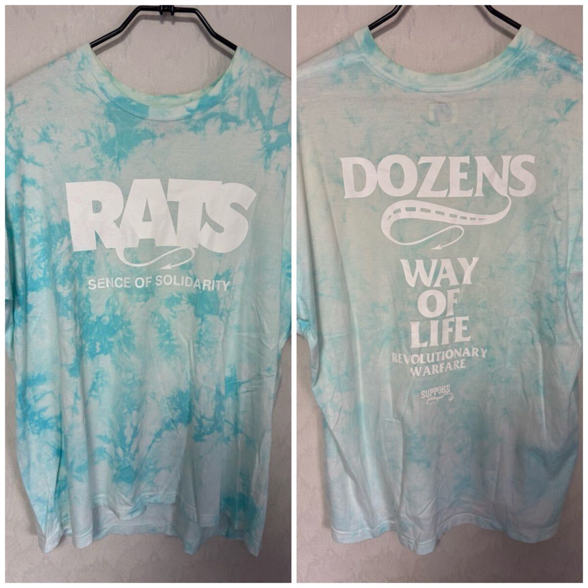RATS ラッツ タイダイ染め Tシャツ Lサイズ ブルー way of life DOZEN tee拍卖