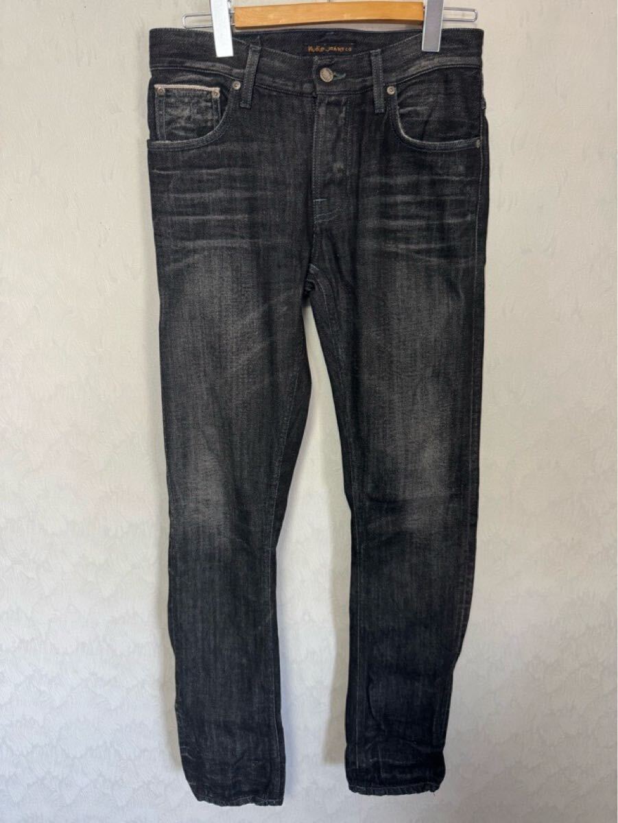 ヌーディージーンズ GRIMTIM グリムティム W30L32 ORG PAGAN SALVAGE 赤耳 ブラック 黒 デニム Nudie Jeans 拍卖