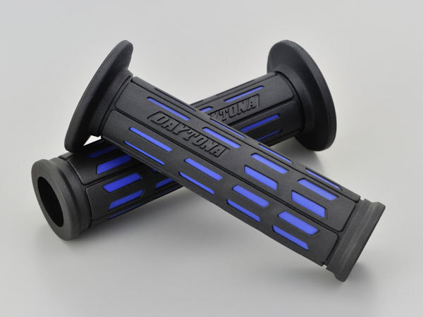 デイトナ DAYTONA GRIPPY GRIP グリッピーグリップ φ22.2ハンドル用 【GG-D-TAPERD-SP】 ブラック×ブルー 122mm エンド貫通 25164拍卖