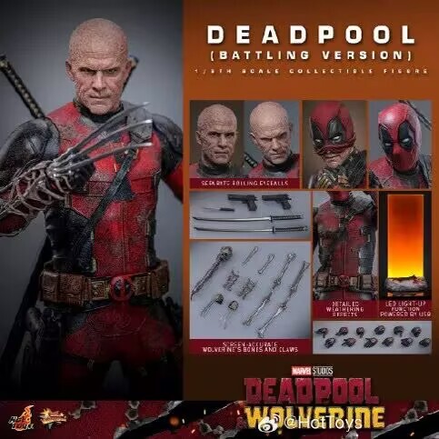 新品 未開封 Hottoys ホットトイズ デッドプール & ウルヴァリン デッドプール バトル版 MMS782 Xメン Deadpool & Wolverine Battling 拍卖