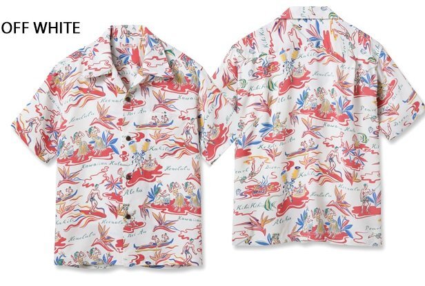 レーヨンアロハシャツ「HAWAIIAN HULA」◆SUN SURF オフホワイト XLサイズ SS39411 サンサーフ ハワイアン 日本製 東洋エンタープライズ拍卖