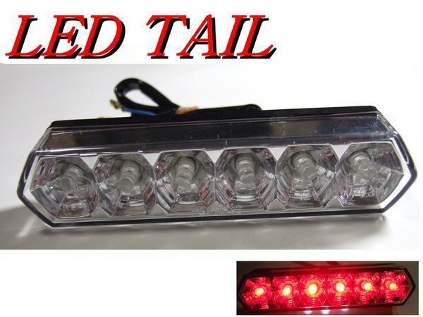汎用品■薄型マルチリフレクターLEDテールランプ(ホワイトナンバー灯装備) クリアーレンズ LEDテールライト 新品拍卖