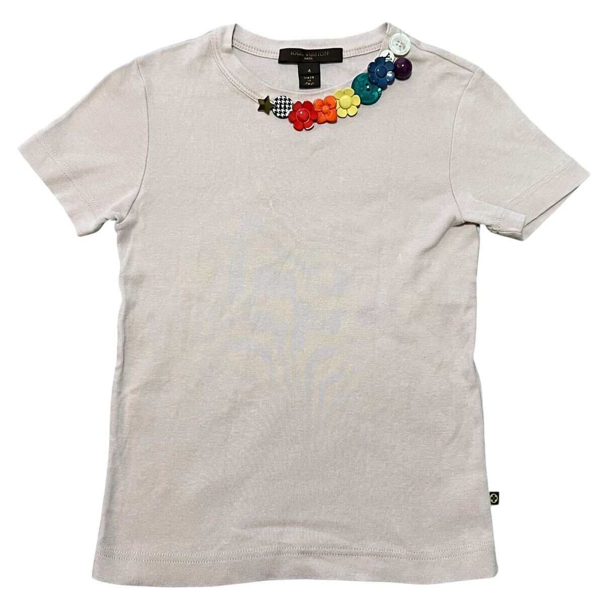 LOUIS VUITTON Kids Multi Color Pins S/S T-Shirt ルイ・ヴィトン キッズ マルチカラーピンモチーフ 半袖Tシャツ サイズ4 RW071E拍卖