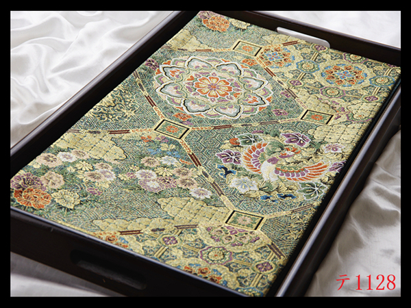 蔵【テ1128】西陣逸品 振袖可 正倉院花鳥古典紋 青緑色地 正絹純金糸六通高級美術袋帯 新品同様 ◇検◇簪着物名古屋帯和装小物帯締め拍卖