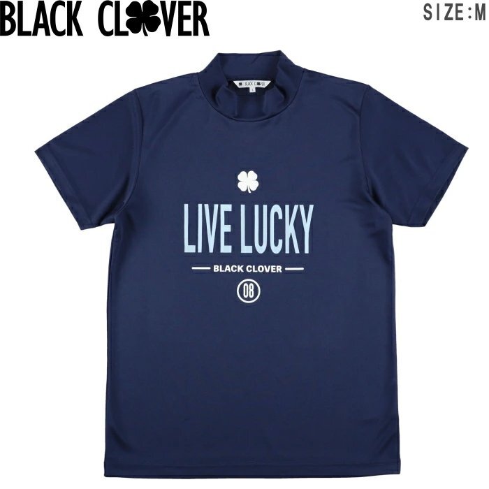 ★BLACK CLOVER ブラッククローバー FOCUS 3 モックネック半袖 Tシャツ ネイビー(M)★送料無料★拍卖