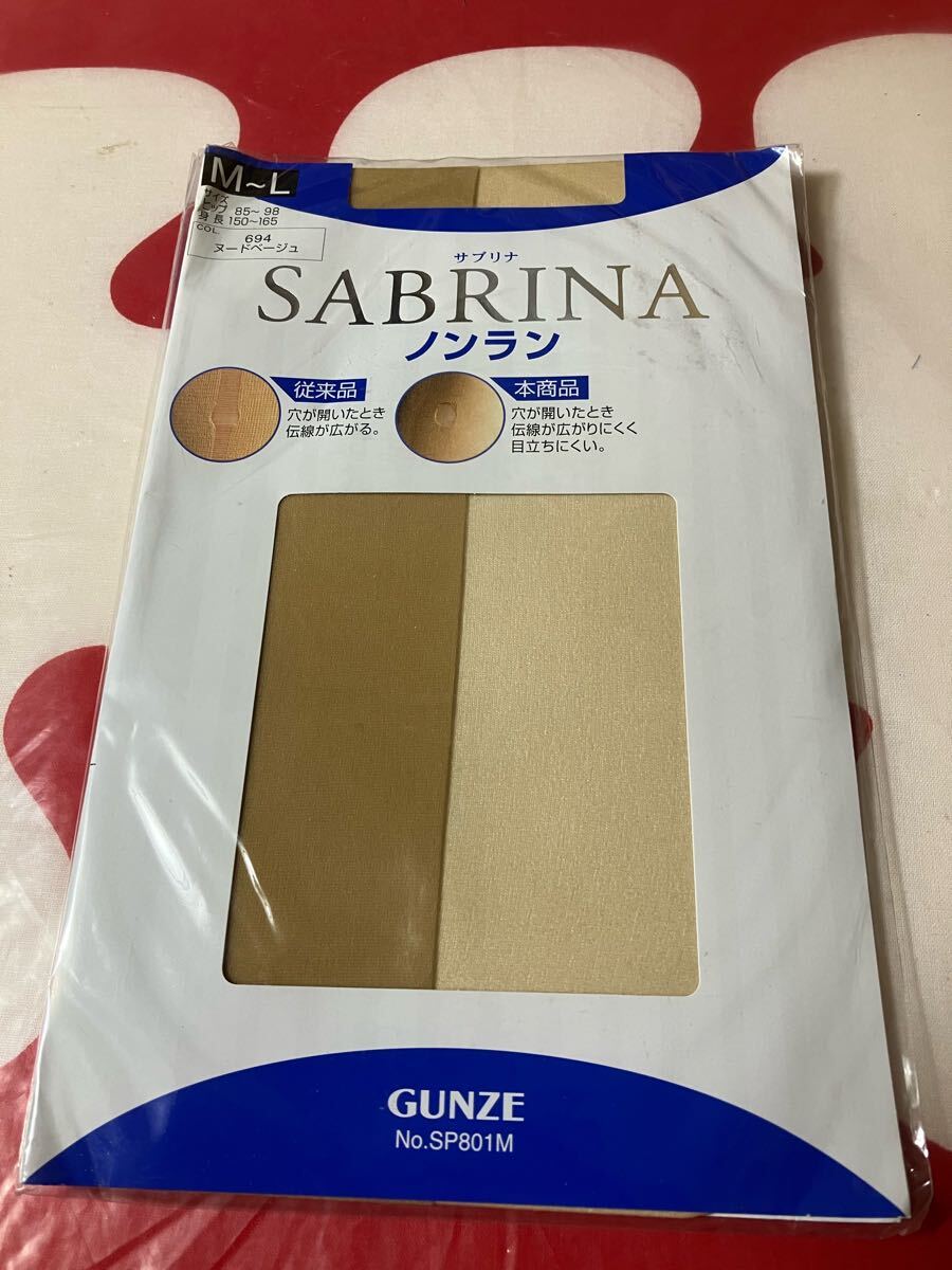 袋破れ gunze sabrina ノンラン M-L パンティストッキング ヌードベージュ グンゼ サブリナ パンスト panty stocking 透明感 伝線しにくい拍卖