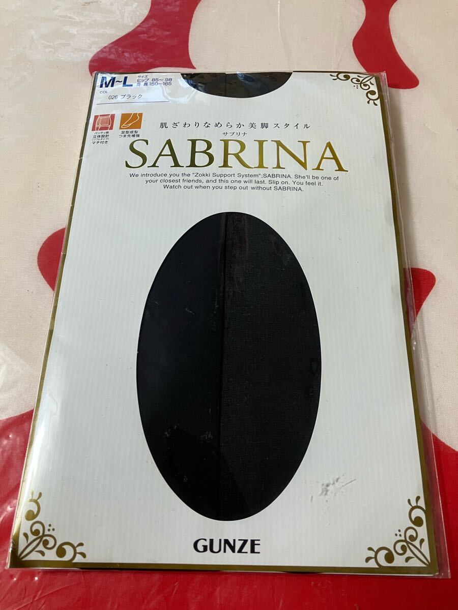 gunze sabrina 肌ざわりなめらか M-L ブラック パンティストッキング マチ付 足型成型 つま先補強 グンゼ サブリナ パンスト pantystocking拍卖
