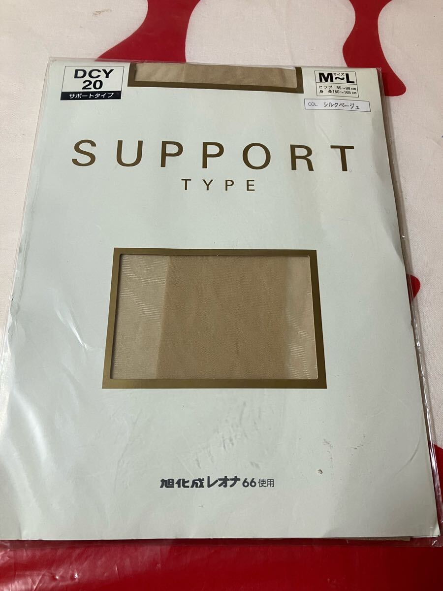 dcy20 support type pantystocking 旭化成レオナ66 M-L シルクベージュ サポートタイプ パンティストッキング パンスト 肌色 日本製 透明感拍卖
