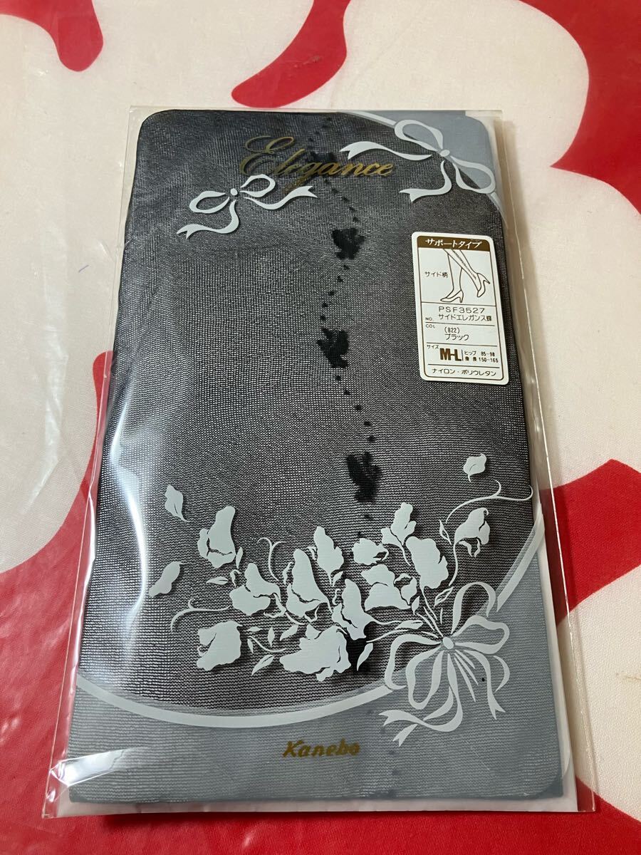 kanebo elegance サポートタイプ サイドエレガンス蝶 ブラック M-L カネボウ パンティストッキング パンスト panty stocking 黒 デザイン拍卖