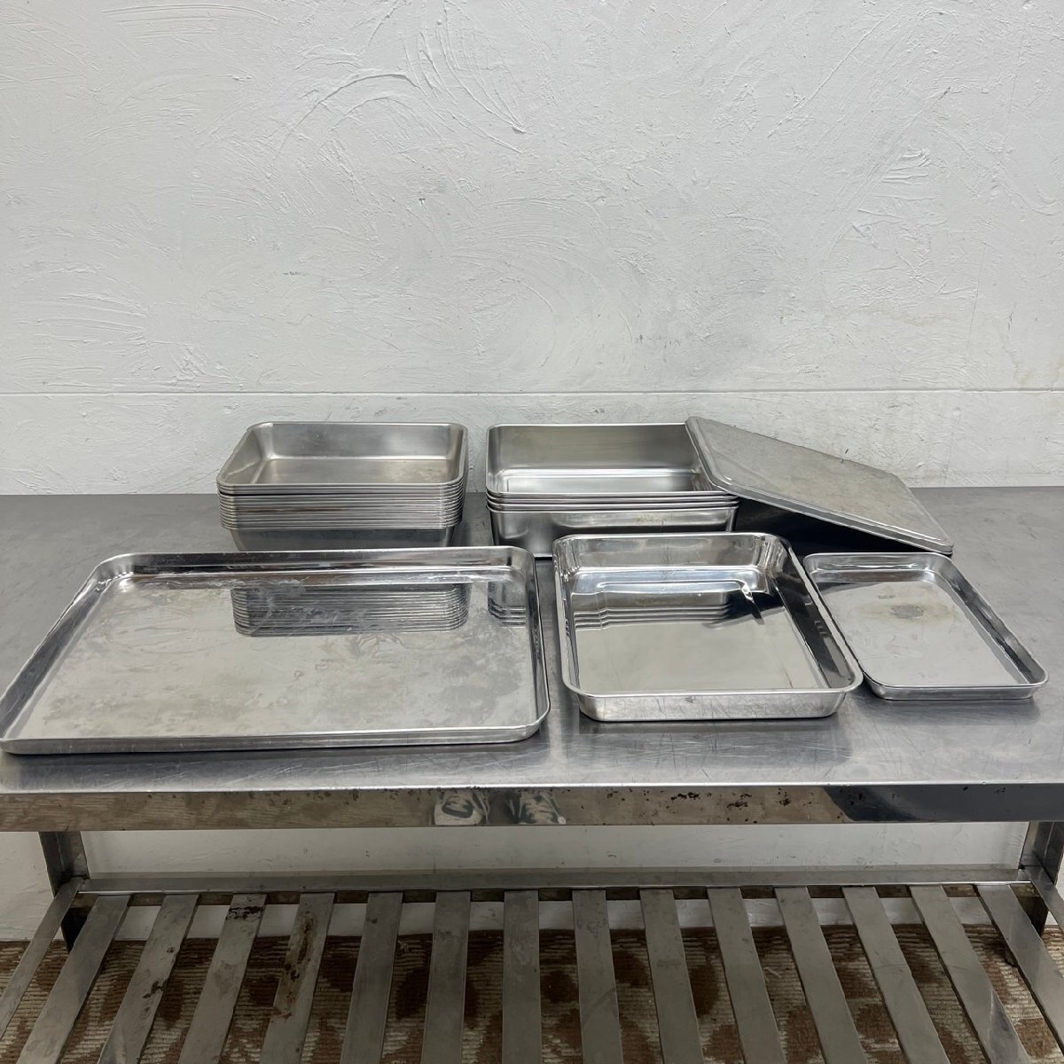 ステンレスバット まとめ売り トレー 浅型 厨房用品 業務用 /D0611拍卖