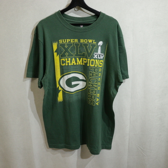 n577 2000年代製 NFL パッカーズ 半袖Tシャツ■00s 表記XLサイズ グリーン 緑 アメカジ プリント 古着 古着卸 オールド 激安 希少 検 90s拍卖