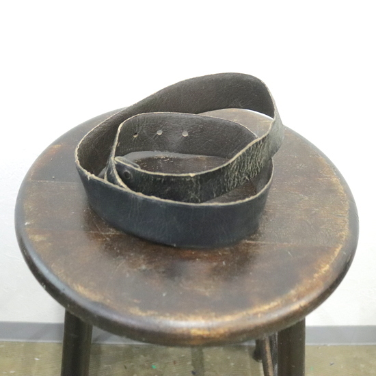 NT613 80sビンテージ レザーベルト■1980年代製 表記12サイズ レディース ブラック アメカジ 雑貨 アクセサリー 小物 アンティーク拍卖