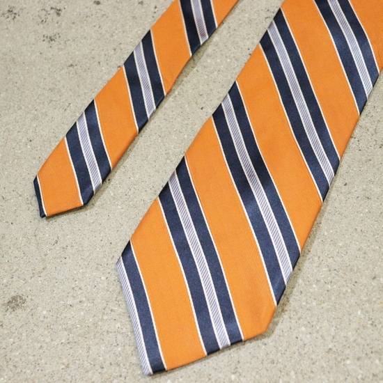 NT722 2000年代製 NAUTICA ノーチカ ネクタイ■00s オレンジ シルク ストライプ 雑貨 小物 アンティーク 古着 激安 アメカジ ストリート拍卖