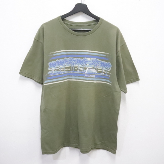 A519 2000年代製 Speed 半袖Tシャツ■00s 表記Lサイズ グリーン サーフ アメカジ ストリート 古着 古着卸 オールド 激安 希少 検 90s 80s拍卖