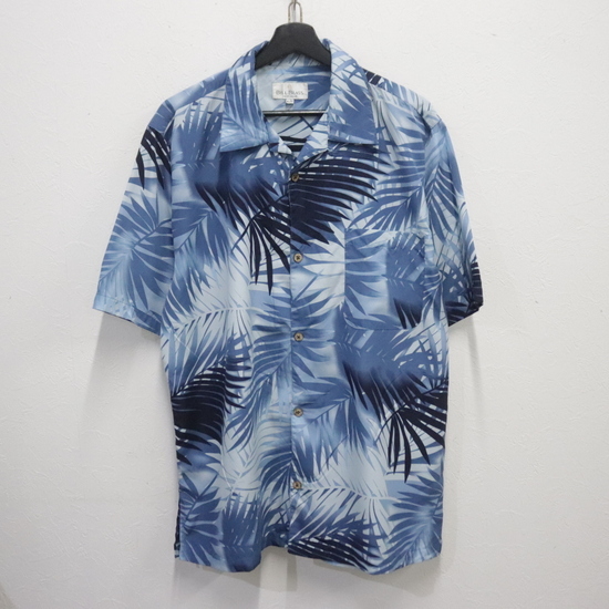 G714 2000年代製 BILLBLASS 半袖シャツ■00s 表記Mサイズ ブルー 青 アメカジ オープンカラー 開襟 ポリエステル 古着 古着卸 オールド 90s拍卖