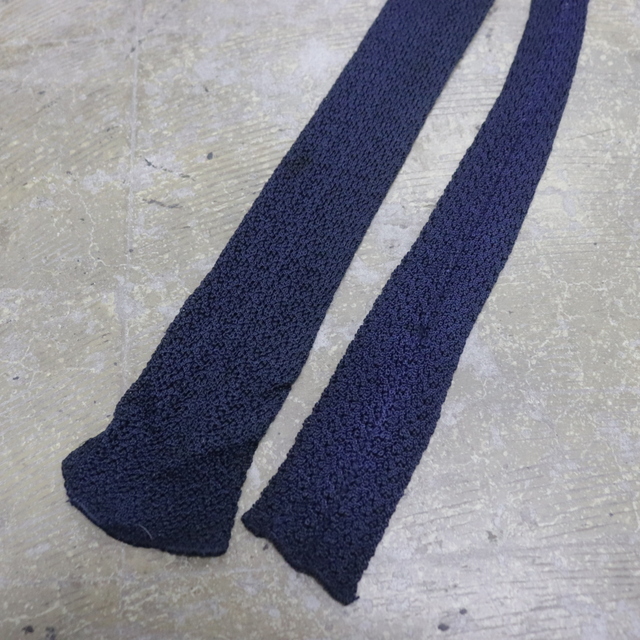 NT425 80sビンテージ ネクタイ■1980年代製 ネイビー 紺 無地 ポリエステル 雑貨 小物 アンティーク 古着 激安 アメカジ ストリート拍卖