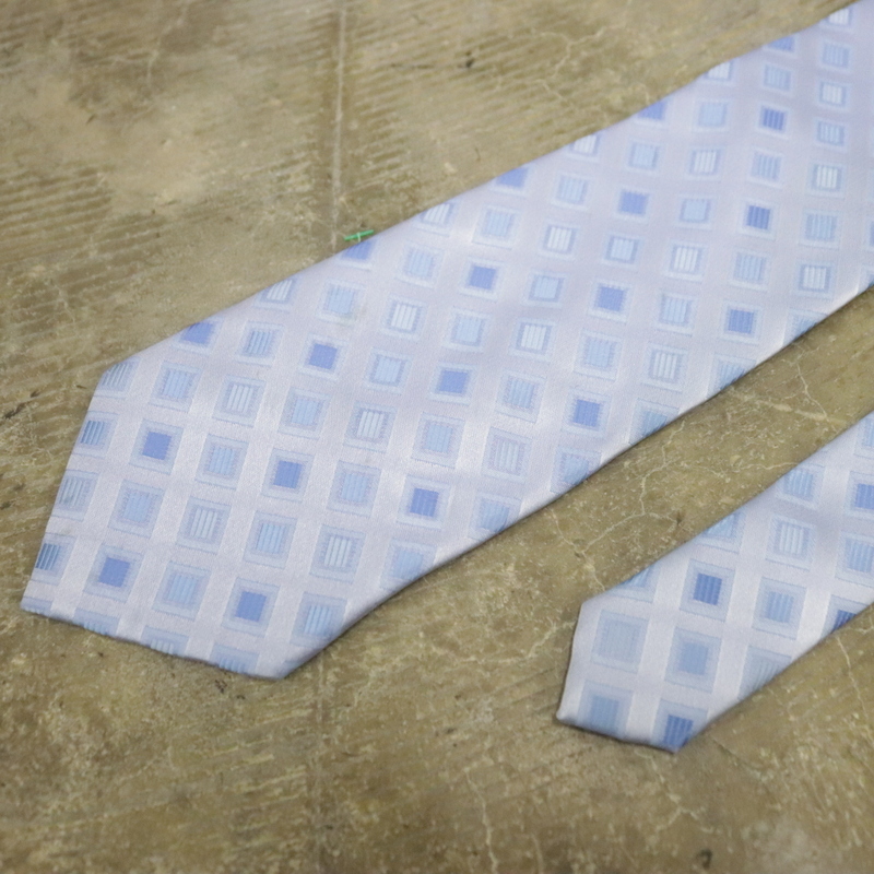 NT634 2000年代製 ポリエステル 総柄 ネクタイ■00s ブルー 雑貨 小物 アンティーク 古着 激安 アメカジ ストリート 90s 80s 70s拍卖