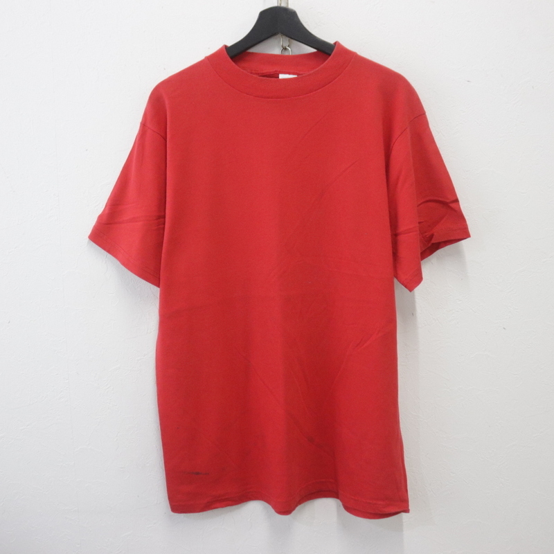 J684 2000年代製 LOGO7 半袖Tシャツ■00s 表記Lサイズ レッド 赤 無地 アメカジ ストリート 古着 古着卸 激安 希少 ヴィンテージ拍卖