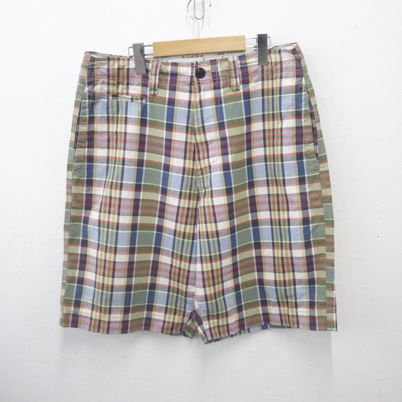 H596 2000年代製 アメリカンイーグル コットンショーツ■00s 表記32サイズ マルチカラー チェック アメカジ ストリート 古着 古着卸拍卖