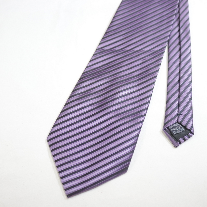 NT886 2000年代製 Ermenegildozegnal ネクタイ■00s パープル シルク ストライプ アンティーク 雑貨 アクセサリー 古着 アメカジ 激安 希少拍卖