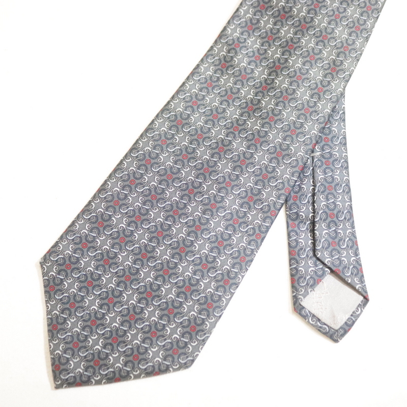 NT906 90sビンテージ Dior ディオール ネクタイ■1990年代製 グレー シルク 総柄 アンティーク アクセサリー 古着 アメカジ ストリート拍卖