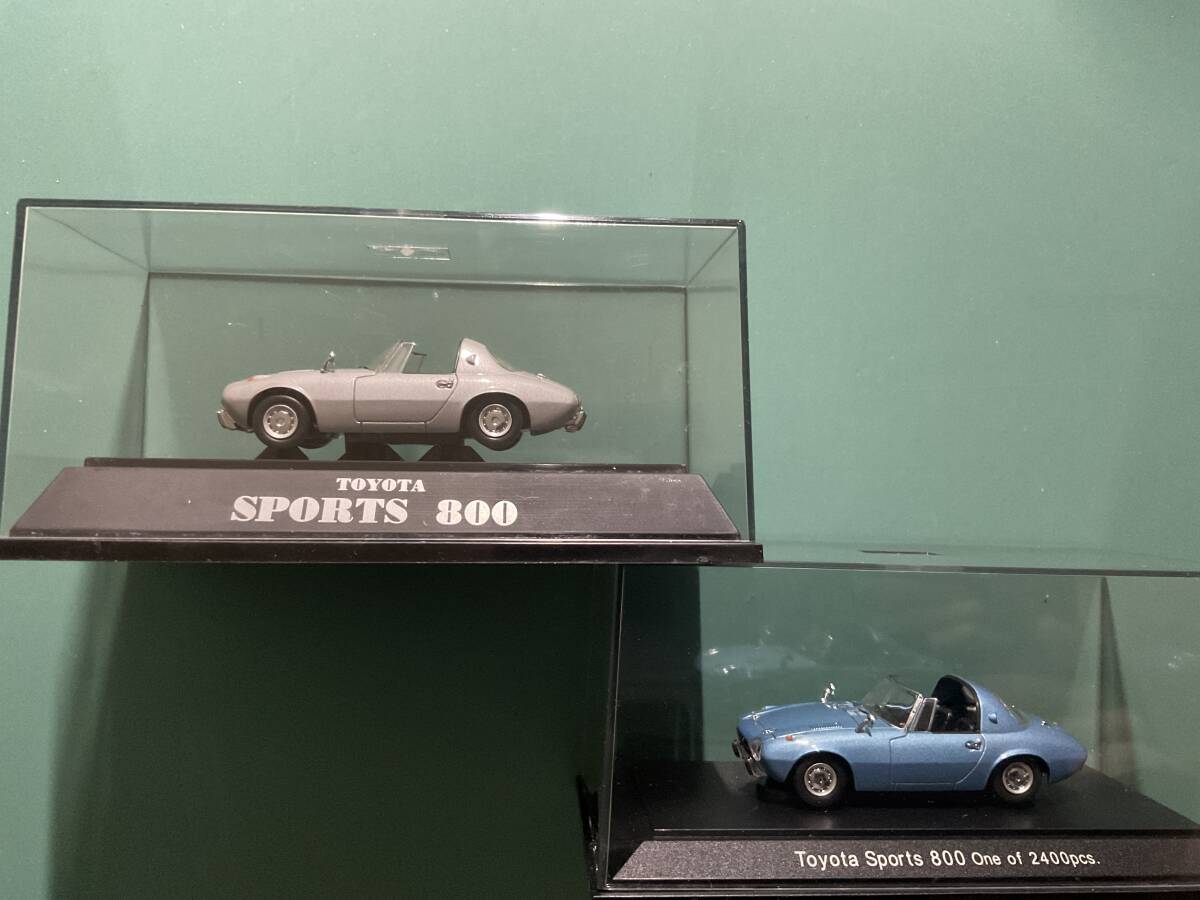 EBBRO (エブロ) 1/43 43045 トヨタ スポーツ 800 (S800) SILVER + 43047 TOYOTA SPORTS 800 BLUE 保管品 美品 拍卖